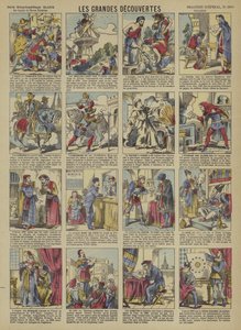 Store opdagelser (farve litho) af French School