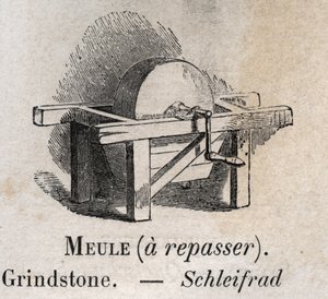 Slibesten i "" ordforrådet illustrerer almindelige ord"" af Armand Le-Brun. 1890 af French School
