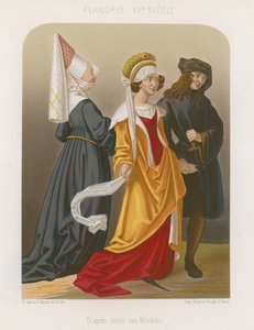 Gruppe af mennesker i det 15. århundredes mode af French School