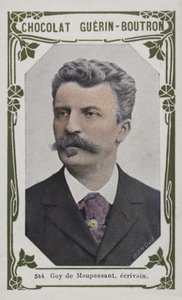 Guy de Maupassant, forfatter (farvet foto) af French School