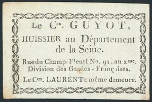 Guyot, foged, handelskort af French School