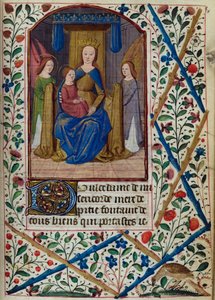 H/L-3-3 fol. 148r Virgin and Child, fra Book of Hours, Use of Paris, midten af 1400-tallet af French School