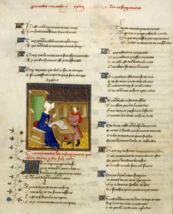 Harley 4431, f.261v Christine de Pisan og hendes søn, illustration fra 