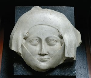 Hovedet af et billede af en kvinde (marmor) af French School