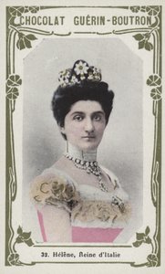 Helene, Reine dItalie (farvet foto) af French School