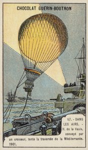 Henri de la Vaulx forsøger en ballonflyvning over Middelhavet, eskorteret af en krydser af French School