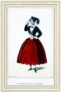 Henriette Sontag, tysk sopran, i Donizettis La fille du régiment af French School