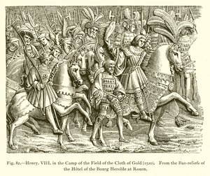 Henrik VIII i lejren for guldklædets mark (1520) af French School