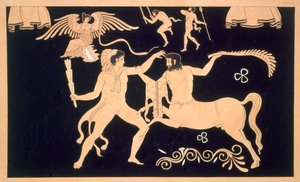 Hercules i kamp med kentauren Chiron, udgivet 1808-10 af French School