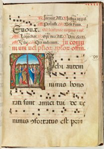 Hellige Apostle, Gradual, f.94 (blæk, tempera og bladguld på pergament) af French School