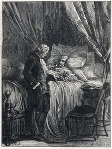 Honore Gabriel (Honore-Gabriel) Riqueti, greve af Mirabeau (1749-1791) på sit dødsleje med sin læge, Georges Cabanis (1757-1808) i 1791. af French School