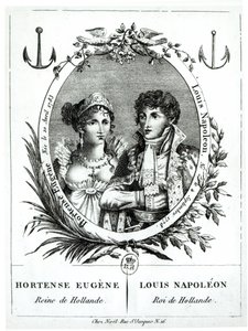 Hortense de Beauharnais (1783-1837) og Louis-Napoleon Bonaparte (1778-1846) af French School