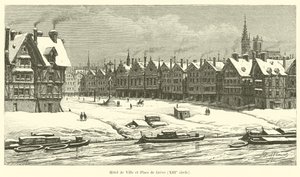 Rådhus og Place de Greve, 1200-tallet af French School