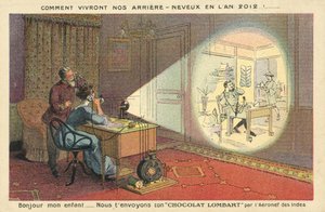 Hvordan mennesker vil leve i 2012 (farve litho) af French School