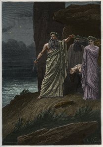 Menneskeofring af druiden efter Alphonse de Neuville - Druider, der ofrer menneskeofre - indgravering fra "" Frankrigs historie fortalt til mine børnebørn"" - af Francois Guizot - 1872-1876 af French School