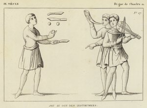 IX Century, Reign of Charles II, Spil til lyden af ​​instrumenter (gravering) af French School