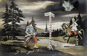 Jeg er klar, postkort fra Første Verdenskrig, 1914 af French School