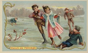 Skøjteløb (chromolitho) af French School