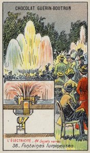 Oplyste springvand (chromolitho) af French School