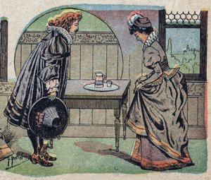 Illustration til fortællingen "Beauty and the Bete"": beten blev en smukkere prins. Indgravering af Quinn-billeder, omkring 1890. af French School