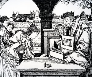 Illustration fra Prinsessen og svinehyrden af HC Andersen af French School
