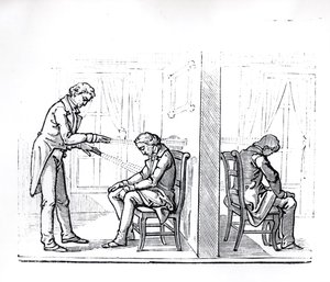 Illustration fra du Poteters arbejde om Animal Magnetism, 1863 af French School
