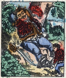 Illustration af "" Le petit poucet ""-fortællingen af Charles Perrault. Træstik af Imaging Pellerin - Epinal, sd. Slutningen af det 19. århundrede. af French School