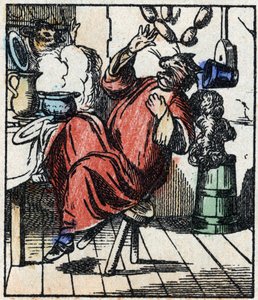Illustration af fortællingen "" Raminagrobis og musene "" Træstik fra Imaging Pellerin - Epinal, sd. Slutningen af det 19. århundrede. af French School