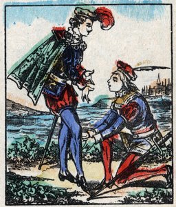 Illustration af fortællingen “The Adventures of Grand Flandrin”” Træstik fra Imaging Pellerin - Epinal, sd. Slutningen af det 19. århundrede. af French School