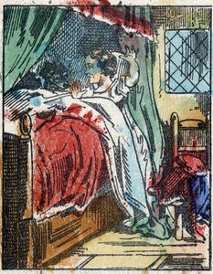 Illustration af fortællingen "Den Lille Rødhætte"" af Charles Perrault. Træstik fra Imaging Pellerin - Epinal, sd. Slutningen af det 19. århundrede. af French School