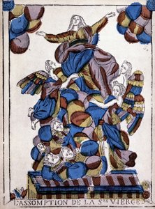 Billede af Epinal: Assumption of the Virgin, ca. 1820, "" Det populære billede"" af Pierre Louis Duchartre og René Saubrier, Librairie de France af French School