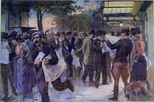 Vigtige nyheder, ca. 1900 af French School