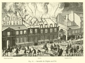Brand i Operaen i 1763 af French School