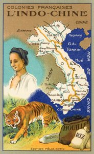 Indokina (chromolitho) af French School