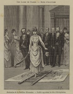 Indvielsesceremoni i en kvindeloge (gravering) af French School