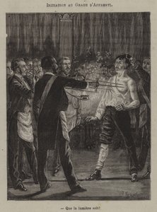 Indledning til lærlingegraden. "Lad der være lys!" (gravering) af French School