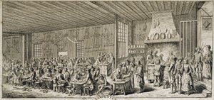 Interiør af en kabaret "" Ramponaux"", sd. 1700-tallet af French School