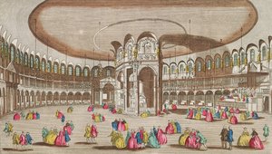 Interiør af Rotunda, Ranelagh House, London af French School