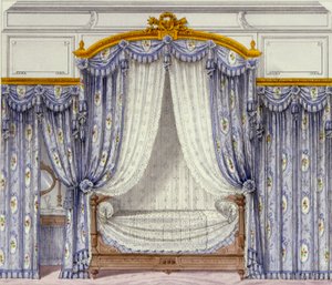 Interiør med møbler fra et fransk tidsskrift, 1850