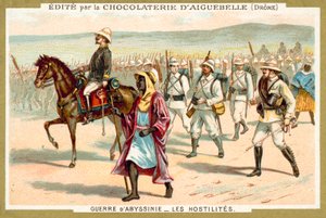 Italienske tropper på march, første italiensk-etiopiske krig af French School