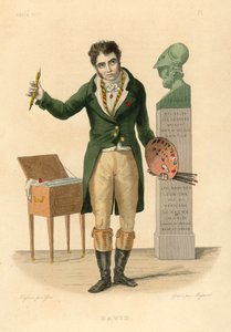 Jacques-Louis David (farvet gravering) af French School
