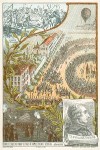 Jacques Charles lancerer den første brintballon fra Champ de Mars, Paris, 27. august af French School