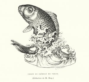 Japanische Fayence-Karpfen