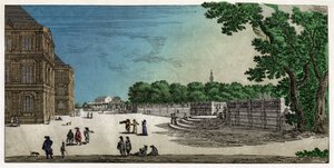 Jardin du Luxembourg, Paris. (gravering af French School
