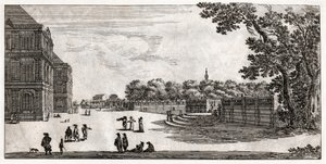 Jardin du Luxembourg, Paris. (gravering af French School