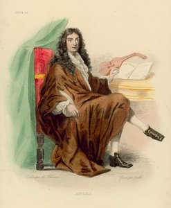 Jean-Baptiste Lulli (farvet gravering) af French School