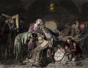 Jean Calas, calvinistisk købmand anklaget for mord af French School