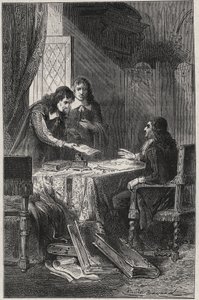 Jean Chapelain (1595-1674) fransk digter og litteraturkritiker og Pierre Costar (1603-1660) gav Jean Baptiste Colbert (1619-1683) en liste over forfattere, der fortjener at blive pensionærer af kongen - indgravering i "Les Hommes Celebres de la Frankrig" a af French School