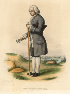 Jean Jacques Rousseau (farvet gravering) af French School