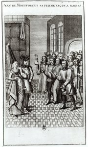 Jean de Bretagne (1293-1345) greve af Montfort og hans kone bliver budt velkommen i Nantes af French School